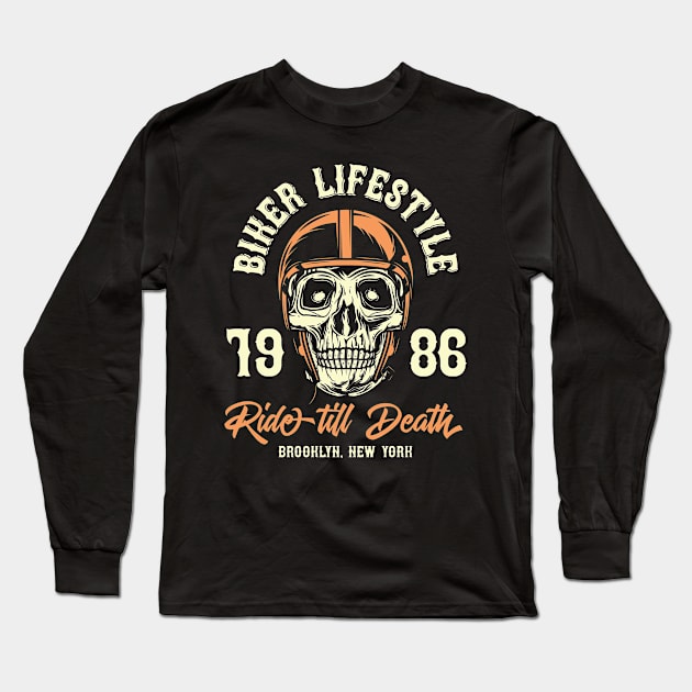 Biker lifestyle Long Sleeve T-Shirt by Design by Nara